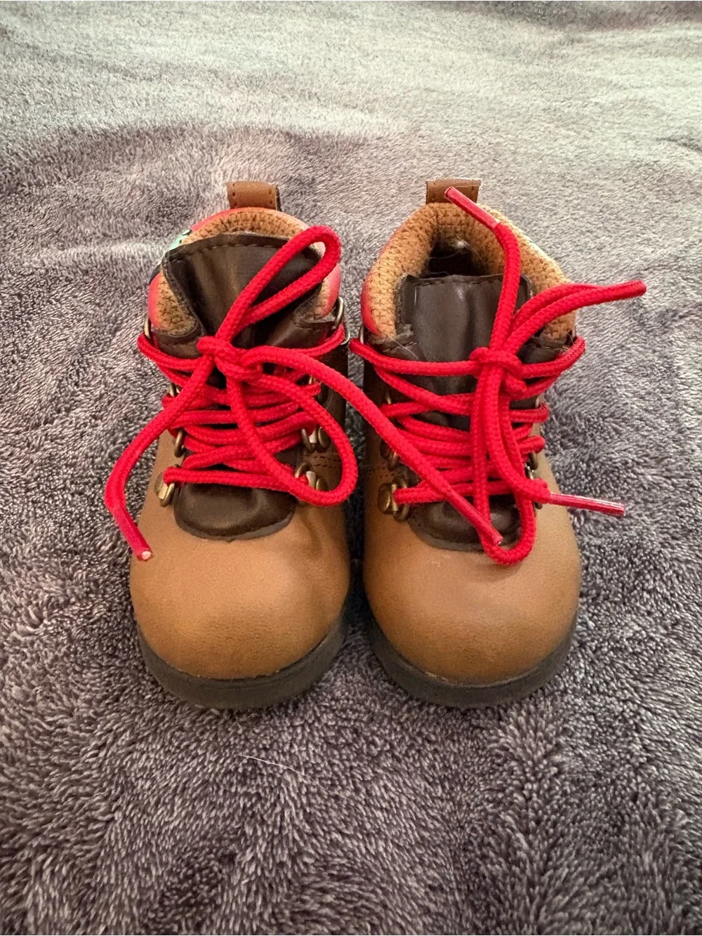 Vintage Disney Baby Minnie Mouse Chestnut Brown Hiking Boots Size 3 Months